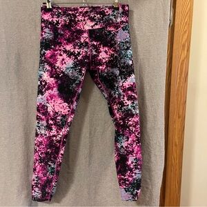 Calvin Klein Performance Pink and Black Tie-Dye Leggings